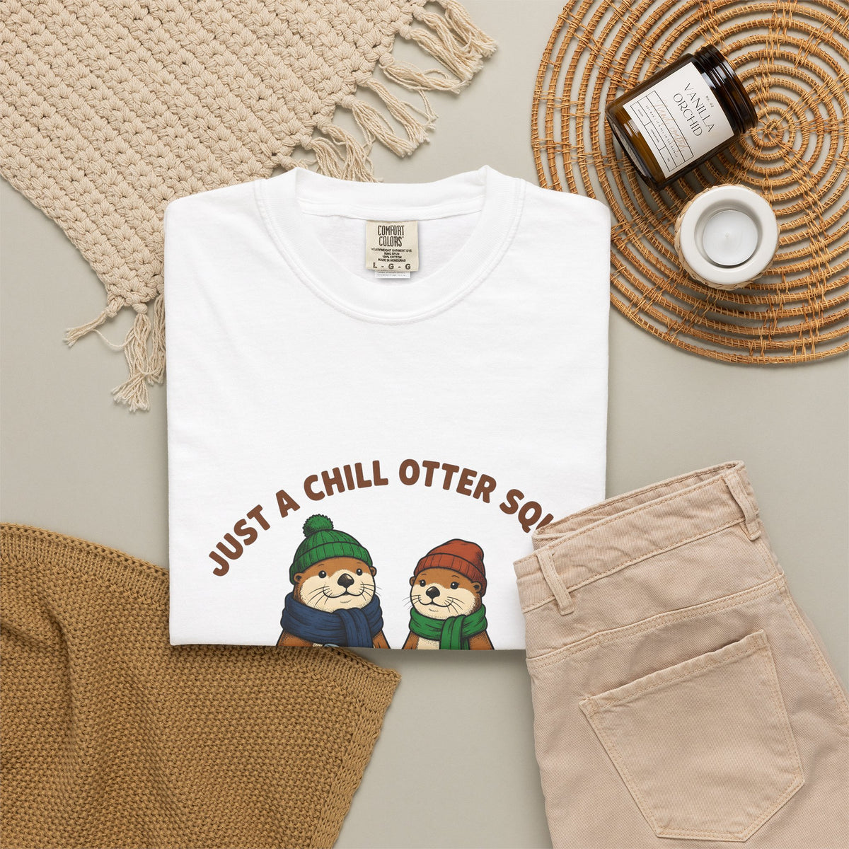 Otter Group T-Shirt Funny Wildlife Gift Women Comic T-Shirt Otters T-Shirt Humor Fan Cartoon T-Shirt Animal Graphic Sketch Beanies T-Shirt