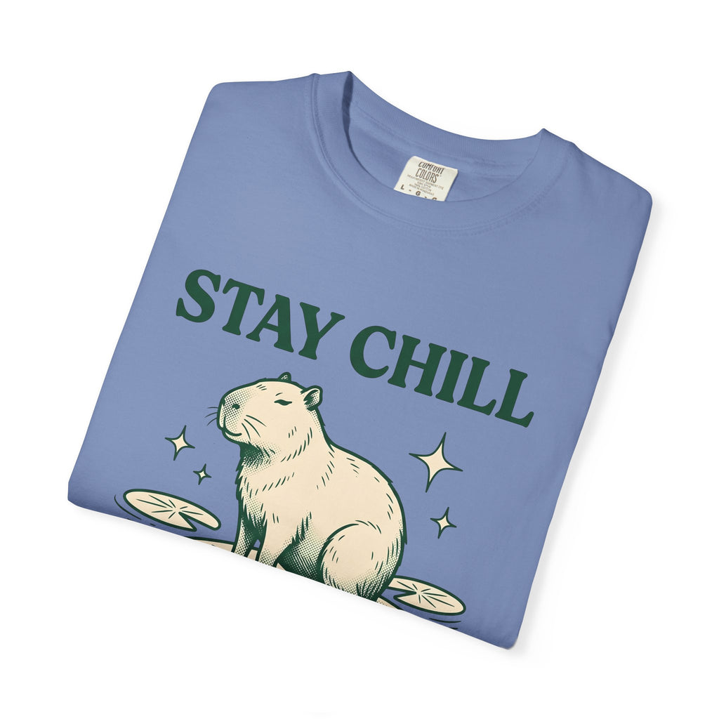 Capybara T-Shirt Capybara Creatures Gift Women Sketch T-Shirt Rodent T-Shirt Capybara Fan Guinea Pig T-Shirt Animal Graphic Cartoon Lotus Leaf
