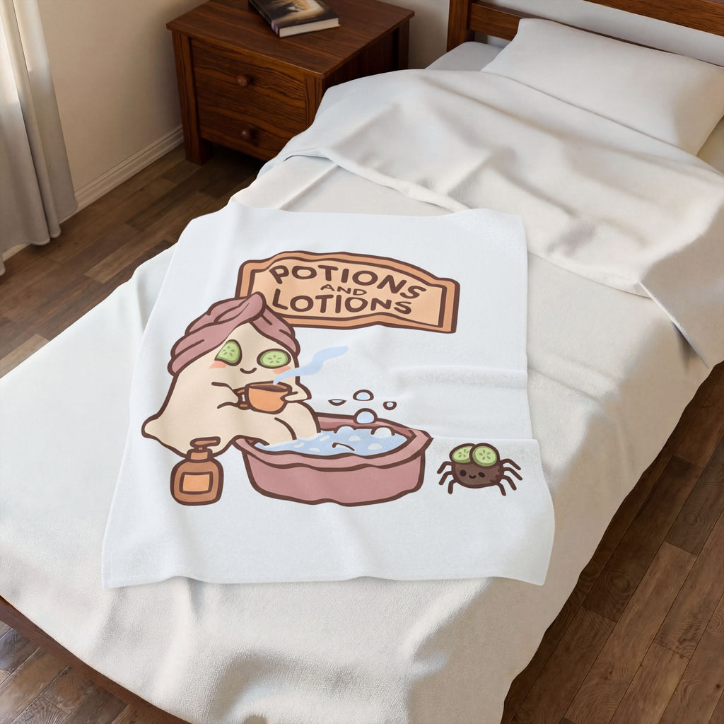 Spirit Spa Halloween Wellness Gift Cute Spiritual Center Horror Fan Spirituality Simple Bug Blanket